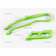 UFO Kettenführung + Schwingenschleifer Grün Kawasaki KXF 250 2017-