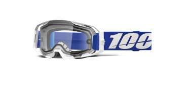 100% Armatic Brille Enduro Weiß Blau mit Dual Glas