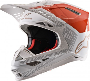 Alpinestars Helm SM8 Orange Weiß Größe L