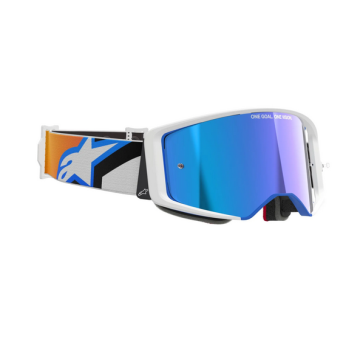 Alpinestars Supertech Corp Brille Weiß Blau Orange verspiegelt
