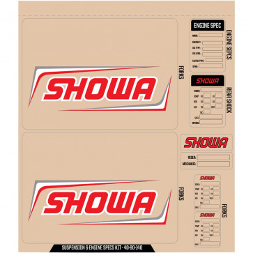 DCOR Gabel + Federbein Aufkleber Showa Rot