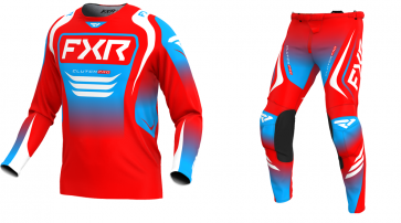 FXR Podium Combo (Hose + Shirt) Rot Weiß Cyan 2025