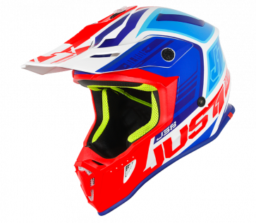 Just1 J38 Motocross Enduro Helm Blade Blau Rot Weiß