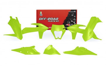 KTM Plastik Kit mit Lampenmaske Neongelb EXC, EXC-F TPI 250, 300, 350, 450, 500 2020-2023