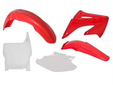 Racetech Plastik Kit Honda CR 125, 250 2004-2007 OEM Rot - Weiß