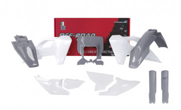 Rtech Plastik Kit mit Lampenmaske Grau Weiß für Husqvarna TE, FE 250, 300, 350, 450, 501 2024-