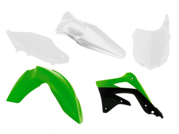 Racetech Plastik Kit Kawasaki KXF 450 2013-2015 OEM Grün Weiß