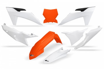 UFO Full Plastik Kit OEM Orange Weiß für KTM SX, SXF 125, 150, 250, 350, 450 2023-