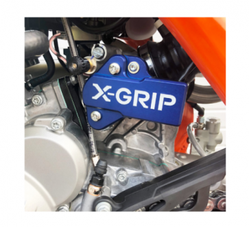 X-Grip Aluminium Schutz Blau für Einspritzung KTM TPI 250, 300 Husqvarna TE 2018-