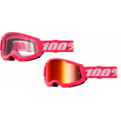 100% Strata 2 Brille Pink Klar / Rot verspiegelt