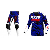 FXR Clutch Combo (Hose + Shirt) Blau Camo Rot