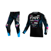 FXR Clutch Combo (Hose + Shirt) Schwarz Cyan Pink