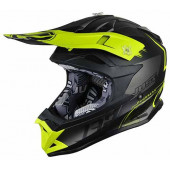 Just1 Motocross Enduro Helm J32 Pro Kick Schwarz Titan Gelb Größe L
