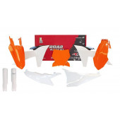 Racetech Full Plastik Kit OEM Orange Weiß KTM SX, SXF 125, 150, 250, 350, 450 2023-