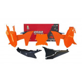 Racetech Plastik Kit Orange Schwarz KTM SX, SXF 125, 150, 250, 350, 450 2023-