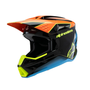 Alpinestars SM3 Jugend Kinder Helm Schwarz Orange Gelb 