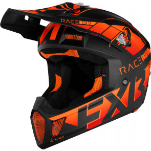 FXR Clutch Evo Motocross Motorrad Moped Helm Schwarz Orange Größe L XL 