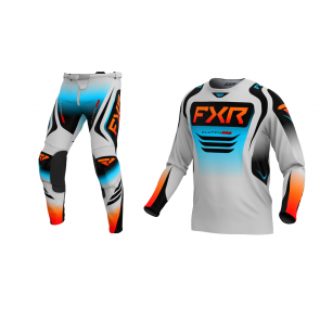 FXR Podium Combo (Hose + Shirt) Grau Sky Orange 2025