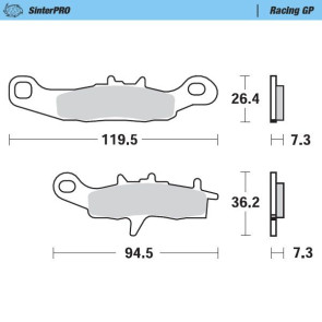 Moto-Master Bremsbeläge Racing GP Vorne Suzuki RM 85 2005- / KX 80, 85 1997-