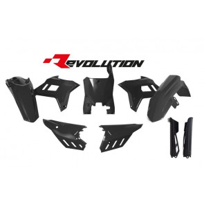 Racetech Revolution Plastik Kit Schwarz Honda CRF 250R 2022- / CRF 450R 2021- 