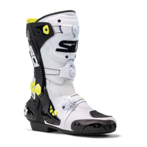Sidi Rex Motorradstiefel Weiß Schwarz Gelb