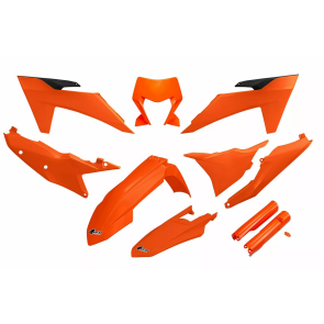 UFO KTM Plastik-Kit mit Lampenmaske EXC TBI 125 150 250 300 350 450 500 2024- Orange