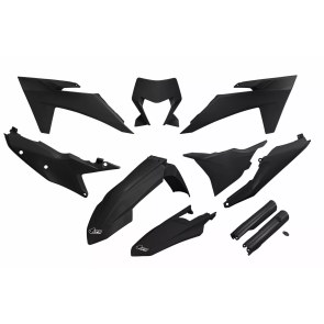 UFO KTM Plastik-Kit mit Lampenmaske EXC TBI 125 150 250 300 350 450 500 2024- Schwarz