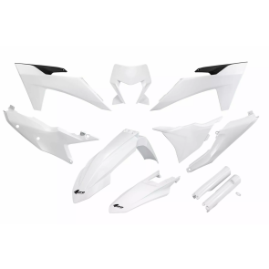 UFO KTM Plastik-Kit mit Lampenmaske EXC TBI 125 150 250 300 350 450 500 2024- Weiß