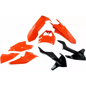 UFO KTM Plastik-Kit mit Lampenmaske EXC TPI 125 250 300 350 450 500 2017-2019 Schwarz Orange