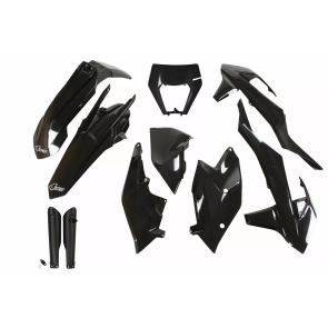 UFO KTM Plastik-Kit mit Lampenmaske EXC TPI 125 250 300 350 450 500 2017-2019 Schwarz