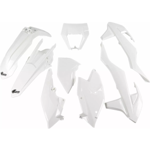 UFO KTM Plastik-Kit mit Lampenmaske EXC TPI 125 250 300 350 450 500 2017-2019 Weiß