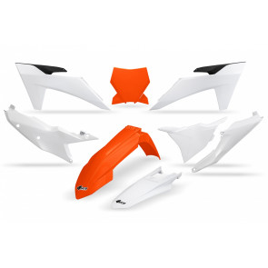 UFO Full Plastik Kit OEM Orange Weiß für KTM SX, SXF 125, 150, 250, 350, 450 2023-