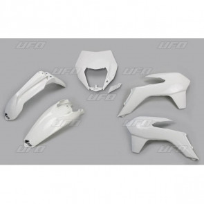 UFO KTM Plastik-Kit mit Lampenmaske EXC 125 250 300 350 450 500 2014-2016 Weiß