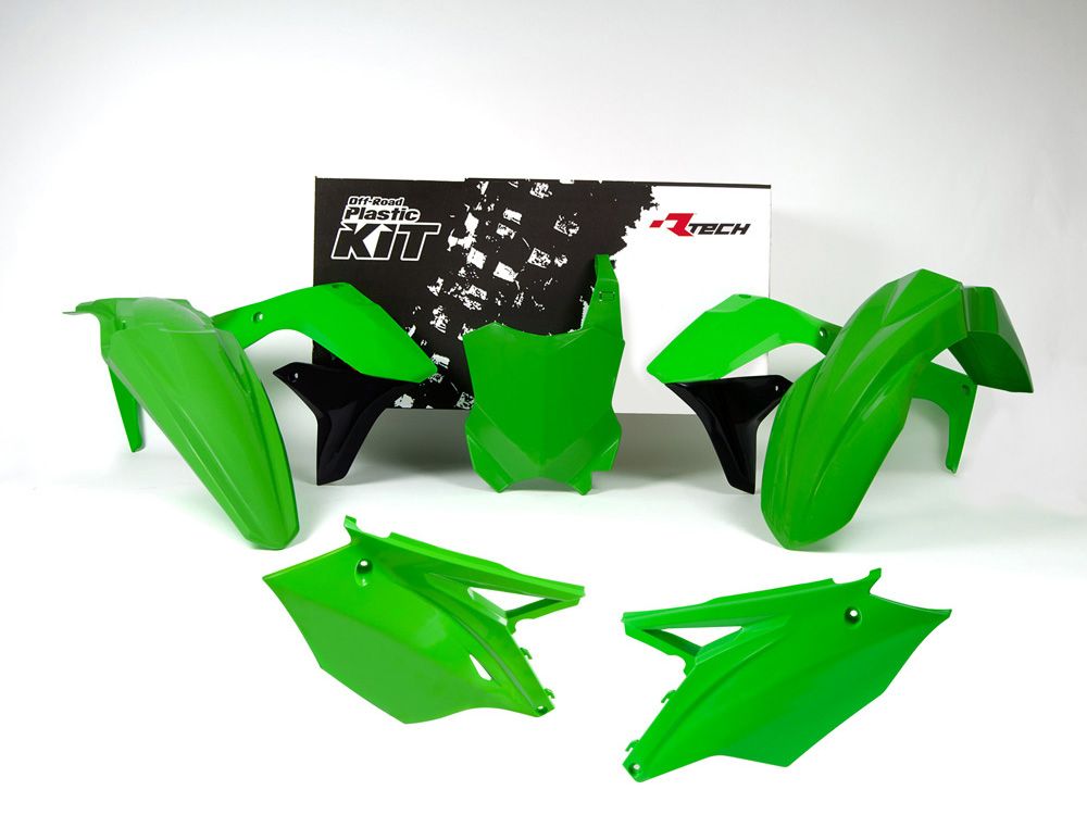 Racetech Plastik Kit Satz Plastikkit Neongrün Schwarz Kawasaki KXF 250 2017 
